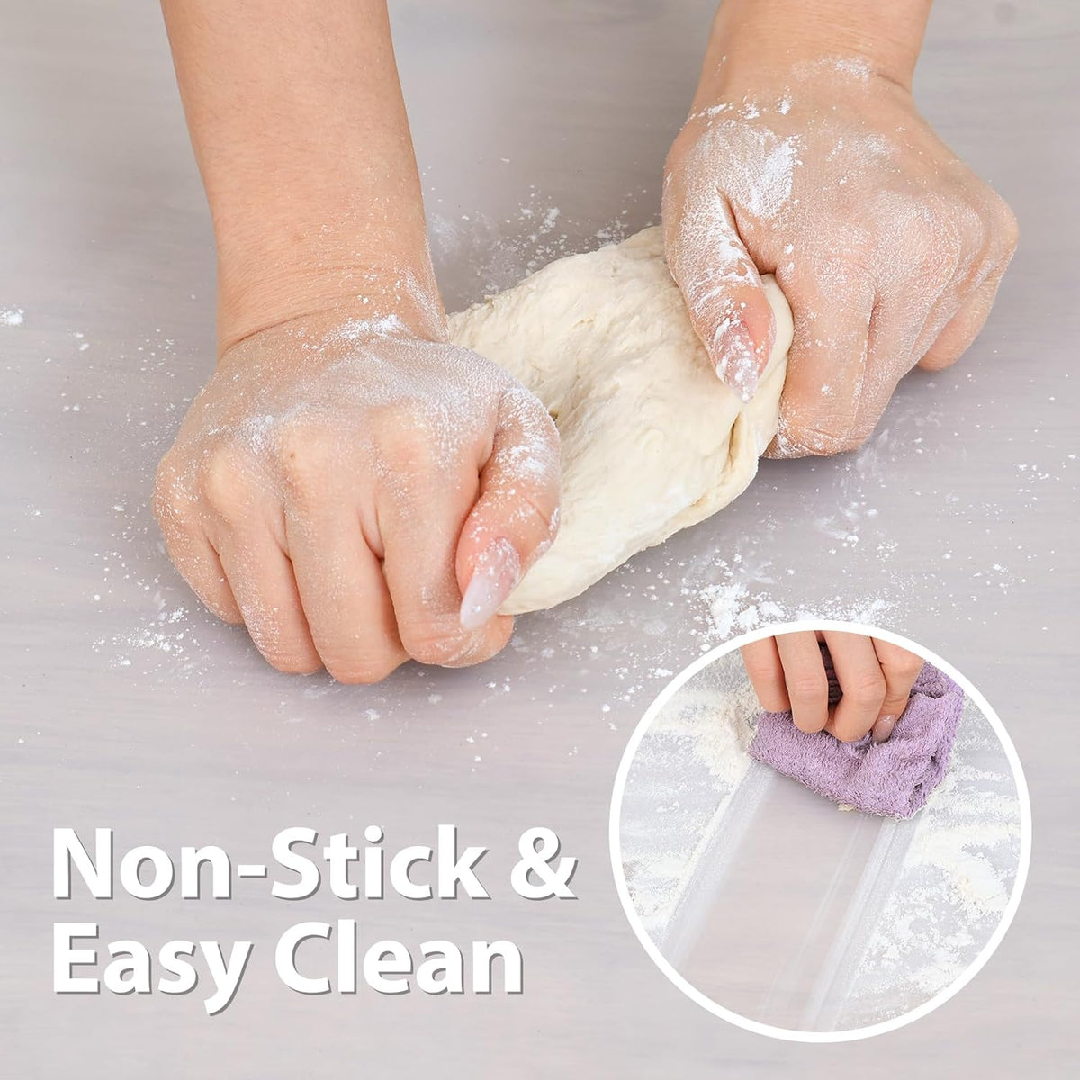 Skiennix Thick Silicone Counter Mat - Heat Resistant Kitchen Table Protector | Large 23.4" x 15.6" Clear