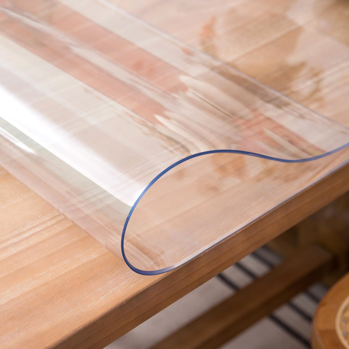 Whirltique Round Clear Table Protector, 70" Round, 1.5mm Thick, Clear Vinyl Table Cover, Scratch Resistant, Dining Room Table Cover