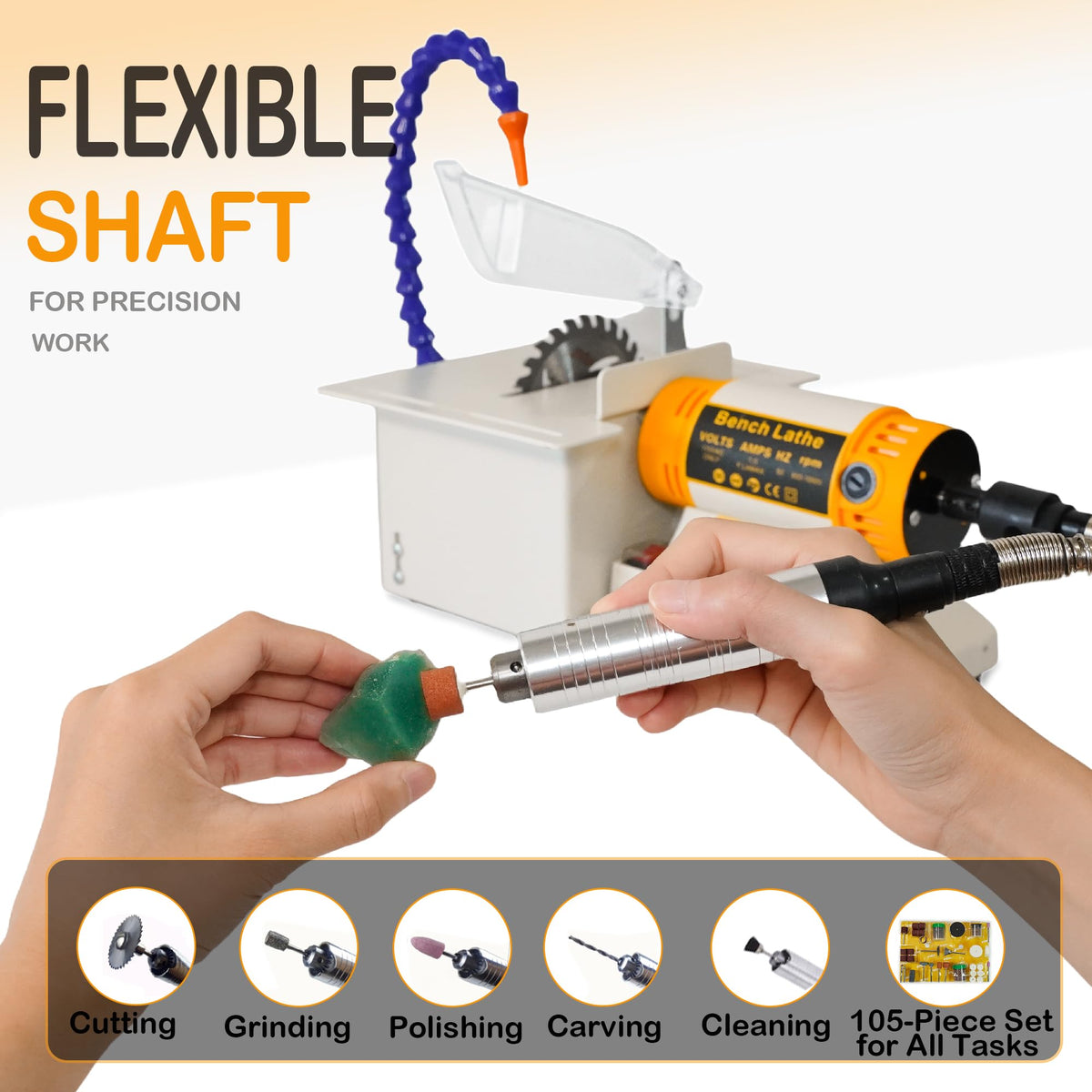 Lapidary Saw Machine for Crafts Multifunctional Lapidary Equipment 110V 750W Wet Saw Mini Table Kit for Cutting Rock & Polishing Jewelry Gemstone Woodworking Carving