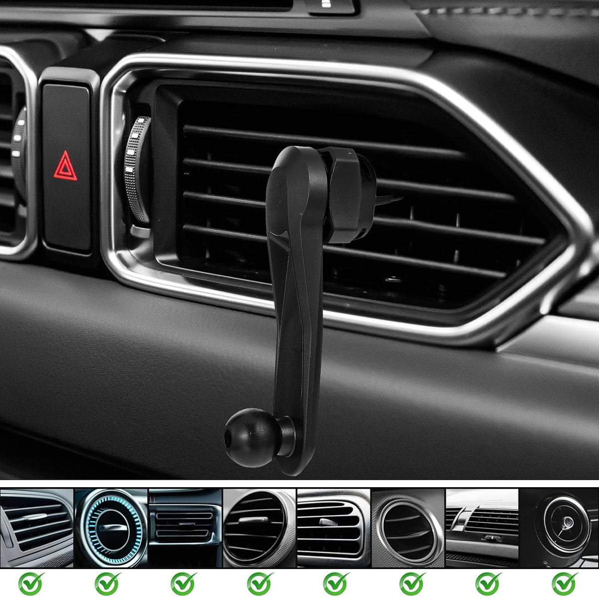 Xelsluthe 2 Pack 17mm Ball Joint Extension Arm, Ball Magnetic Female to Male Head Car Phone Mount Extension for Car Air