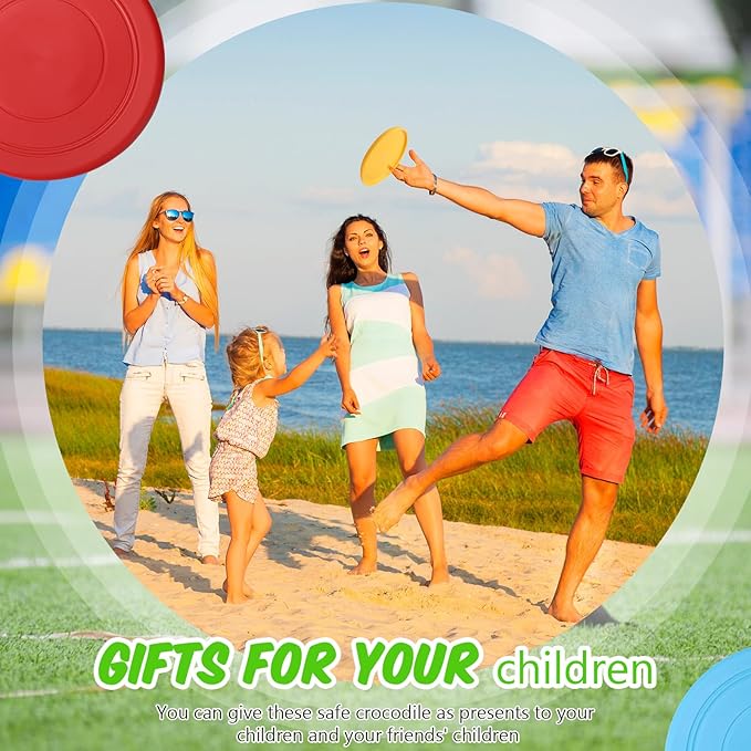6 Pcs Kids Flying Disc 7 Inch Silicone Flying Disks Set for Kindergarten Outdoor Backyard Beach Lawn Park
