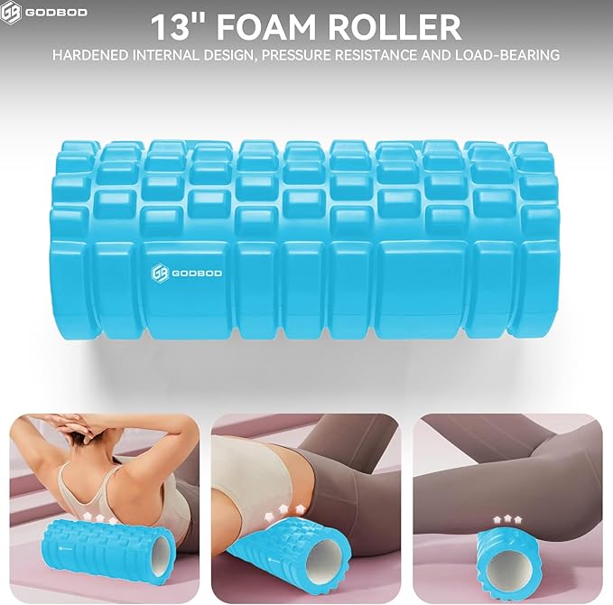 Deep Tissue Foam Roller - High-Density Muscle Massage Roller for Recovery, Pain Relief, Trigger Point, and Myofascial Release - Ideal for Athletes, Gym, and Physical Therapy - 13" x 5"