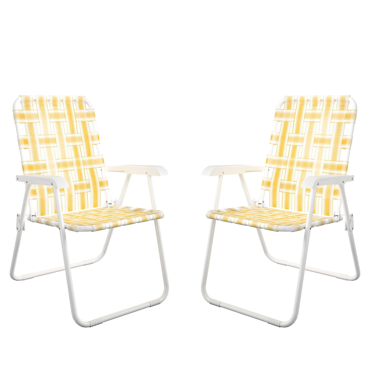 Novogratz Poolside Gossip, Priscilla Folding Chairs, 2-Pack, Yellow