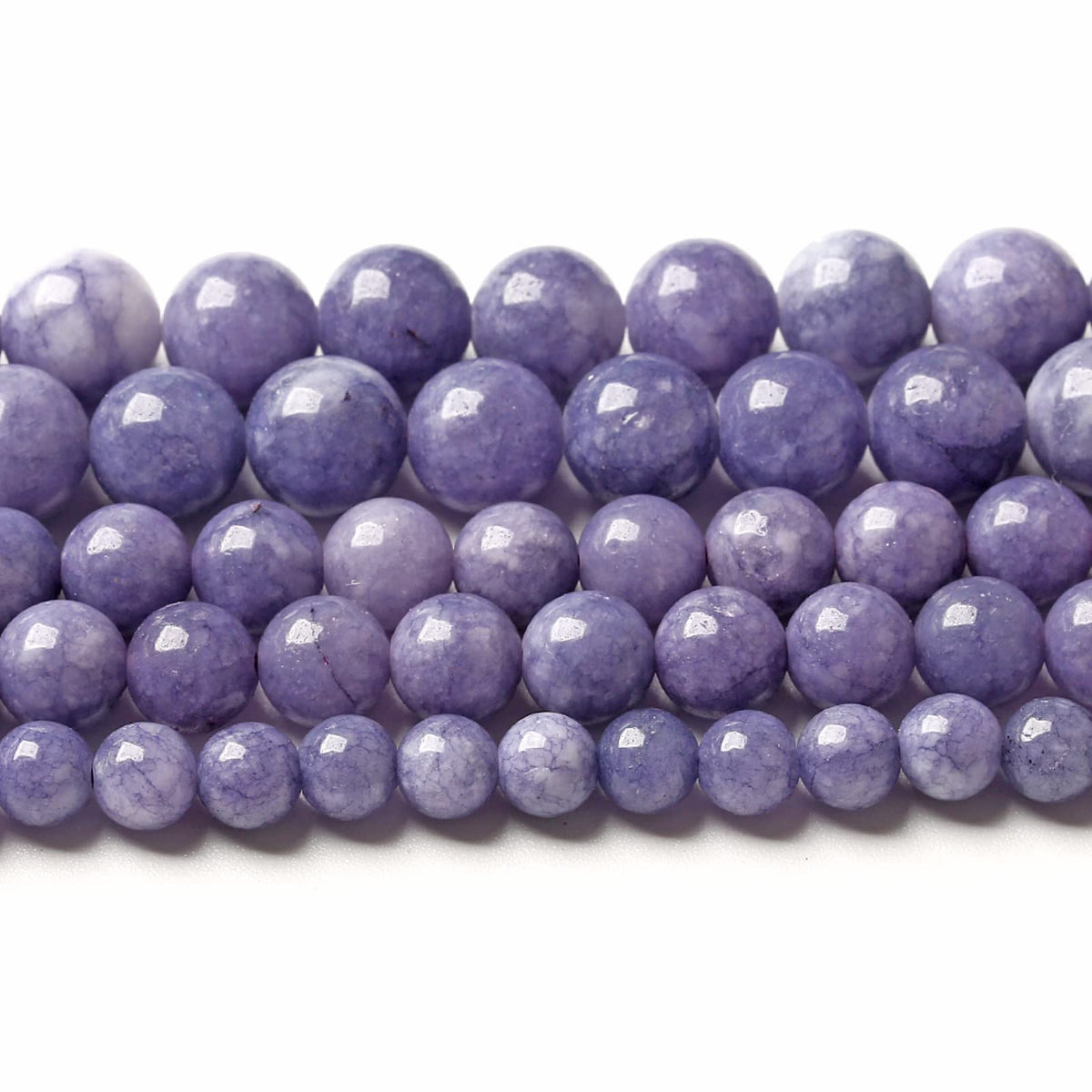 8MM 46PCS Lavender Purple Chalcedony Stone Loose Beads for Jewelry Making DIY Bracelet Necklace