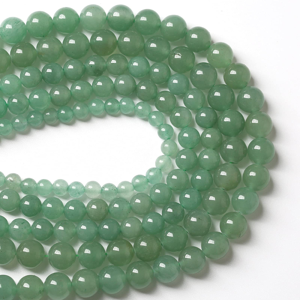 8MM 46PCS Natural Stone Green Aventurine Gemstone Loose Beads for Jewelry Making DIY Bracelet 1 Strand