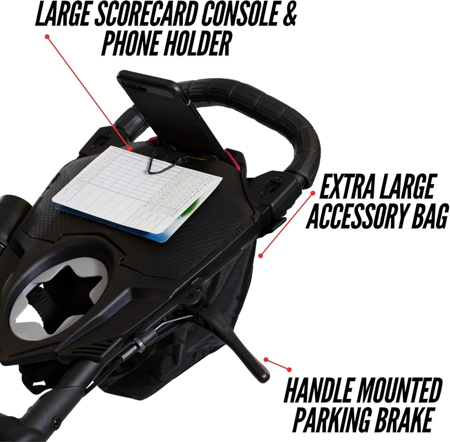 Bag Boy Nitron Golf Push Cart, Red/Black