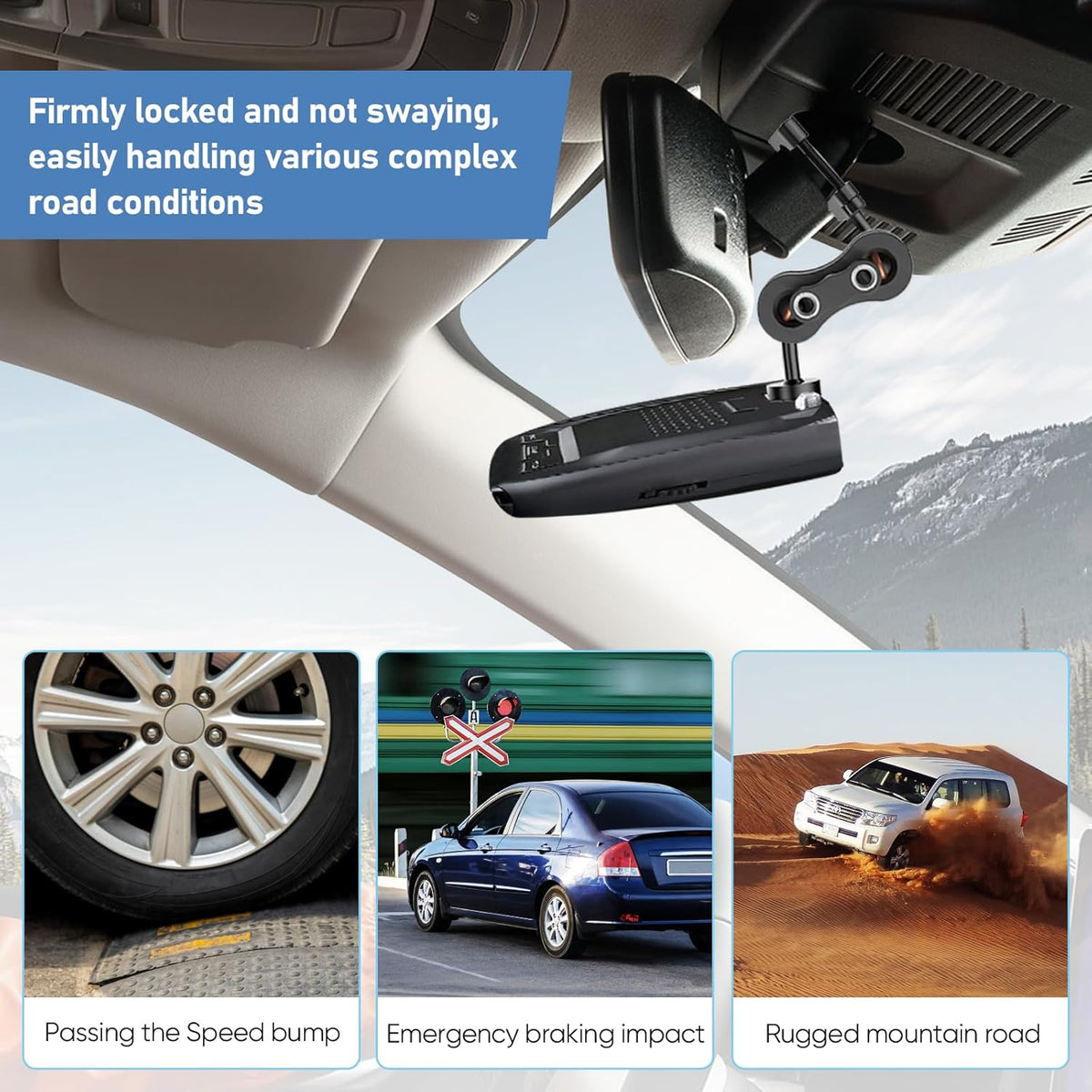 xsaaczm Radar Detector Mount Rearview Mirror Bracket,Car Truck Mirror Radar Mount Bracket,Aluminum Rearview Mirror Rod