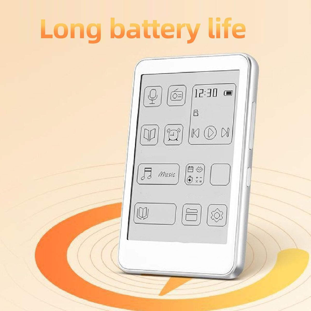 XUMIUZIY MP3 2.7in Player, HD Ink Screen Music Player, Electronic Book HiFi Sound Type C Fast Charging for Home Outdoor
