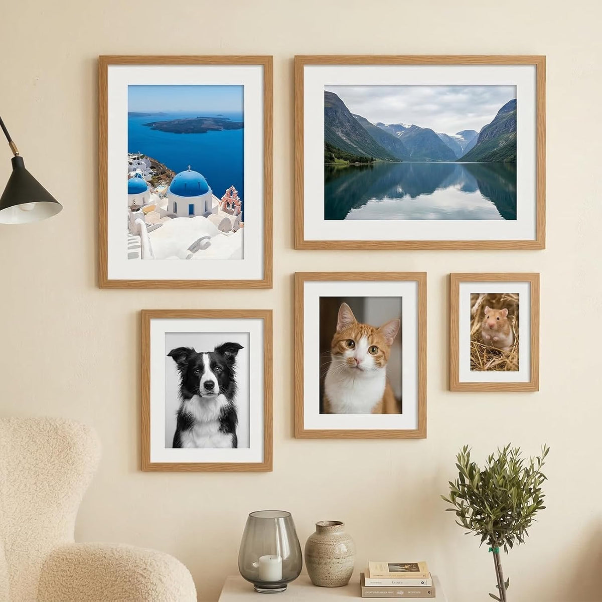 Xelsluthe 10 Pack 6,7,8,10, 11.6 Inch Picture Mats for Frames, Picture Frame Mats Core Bevel Cut Mat Board Show Kit