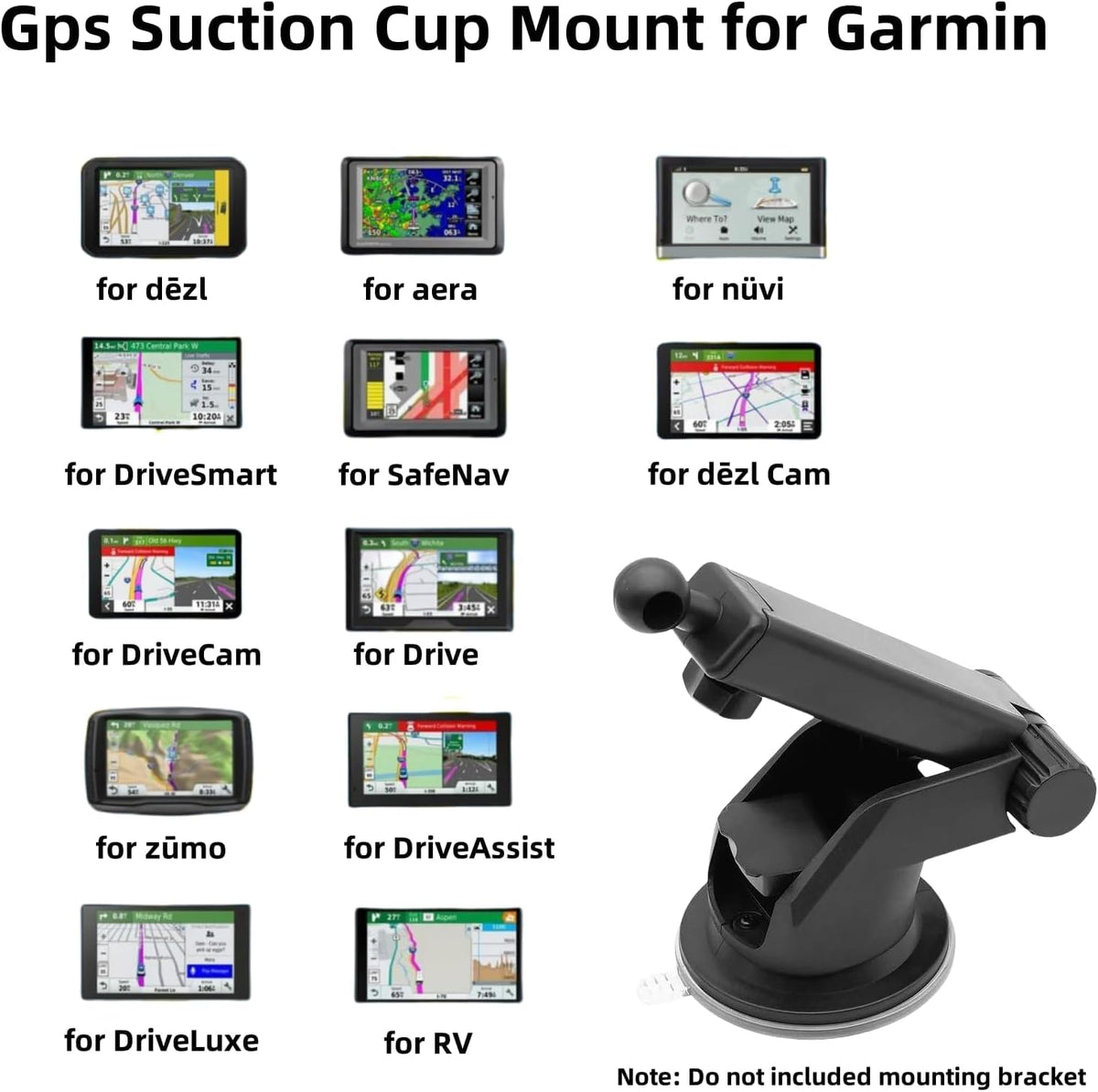 Bokexing Replacement Suction Cup Mount Part, Suction Cup Bracket for GPS Ball Joint Flexible Mounting Disk Mount