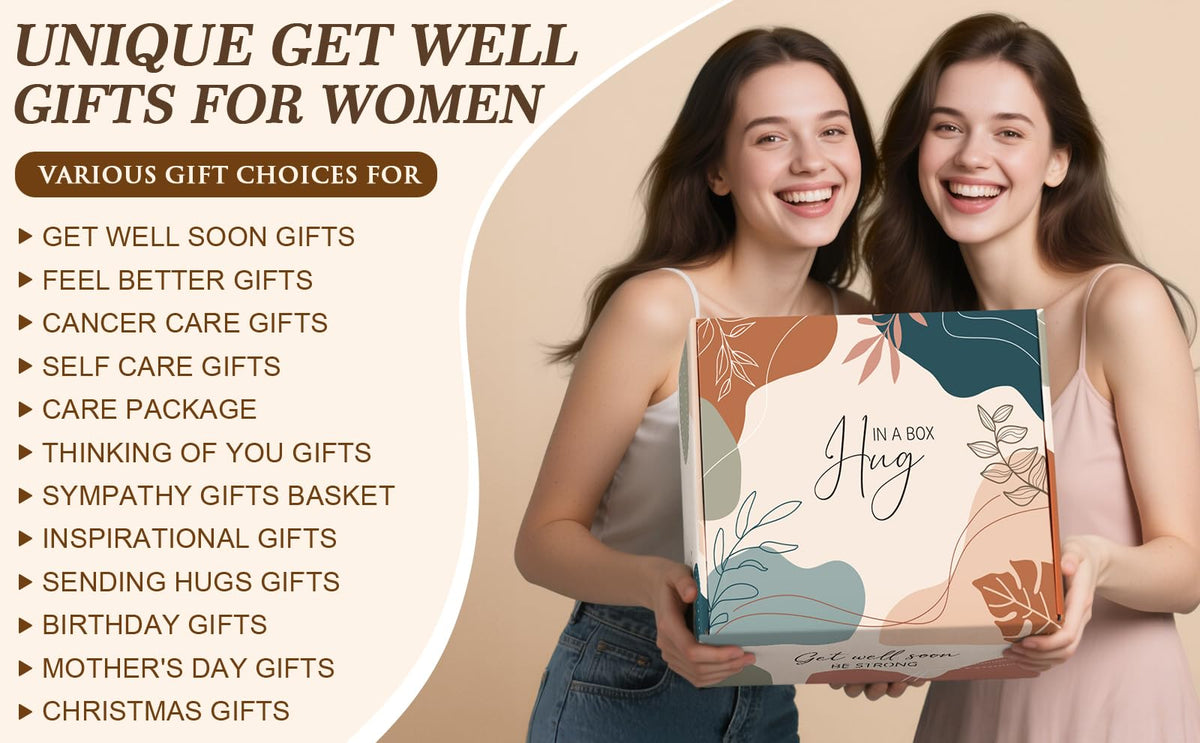 Get Well Gifts for Women After Surgery Recovery, Get Well Soon Gift Baskets for Women Chemo Care Package, Thinking of You Cancer Care Gifts for Sick Friends, Feel Better Encouragement Comfort Gift Box