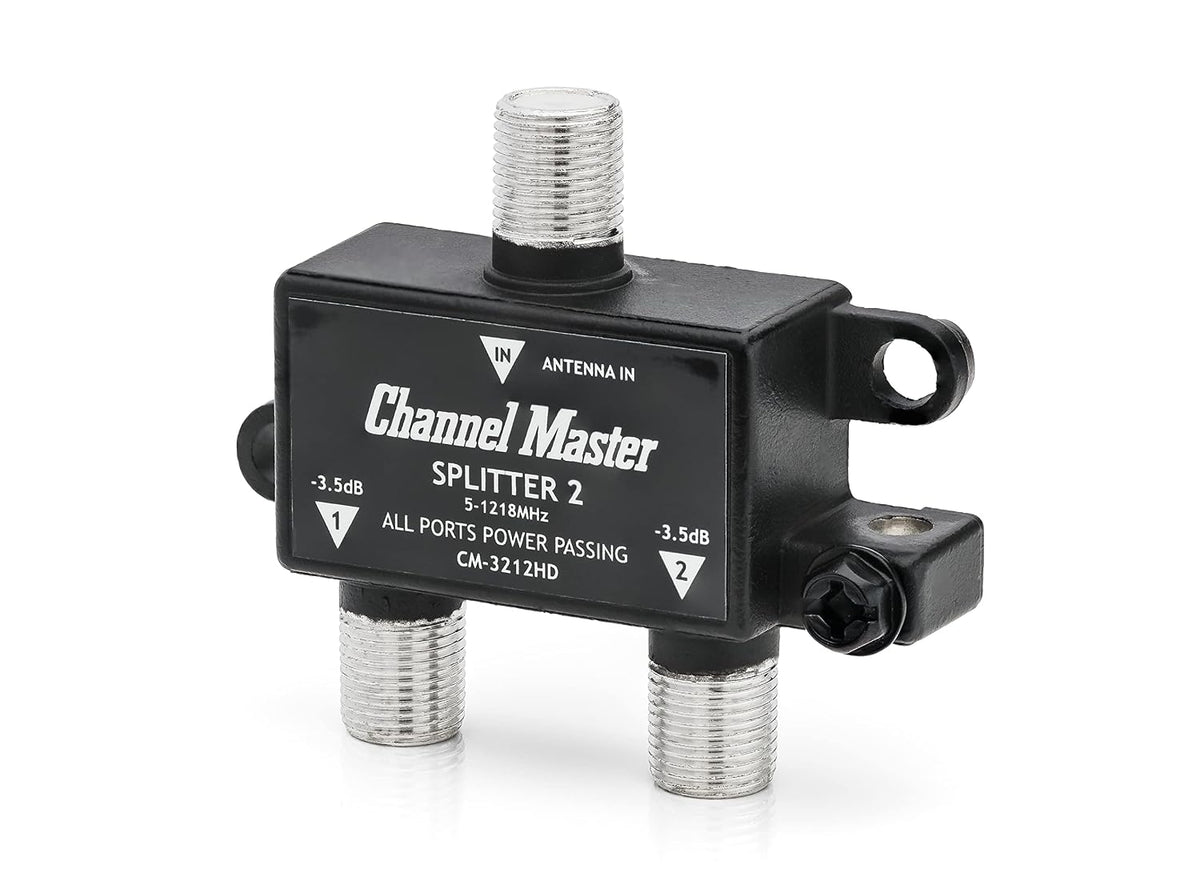 Channel Master 2 2-Way 2 Splitter | Splitter Distributes Digital HDTV Antenna Signal to TVs, One Input and Two Outputs