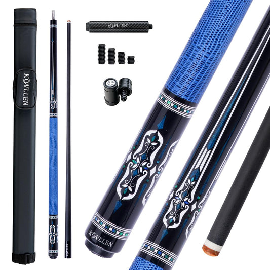 KONLLEN Carbon Fiber Pool Cue Stick Low Deflection Pool Cue Profession Billiards Cue Set for Adults with Billiards Accessories