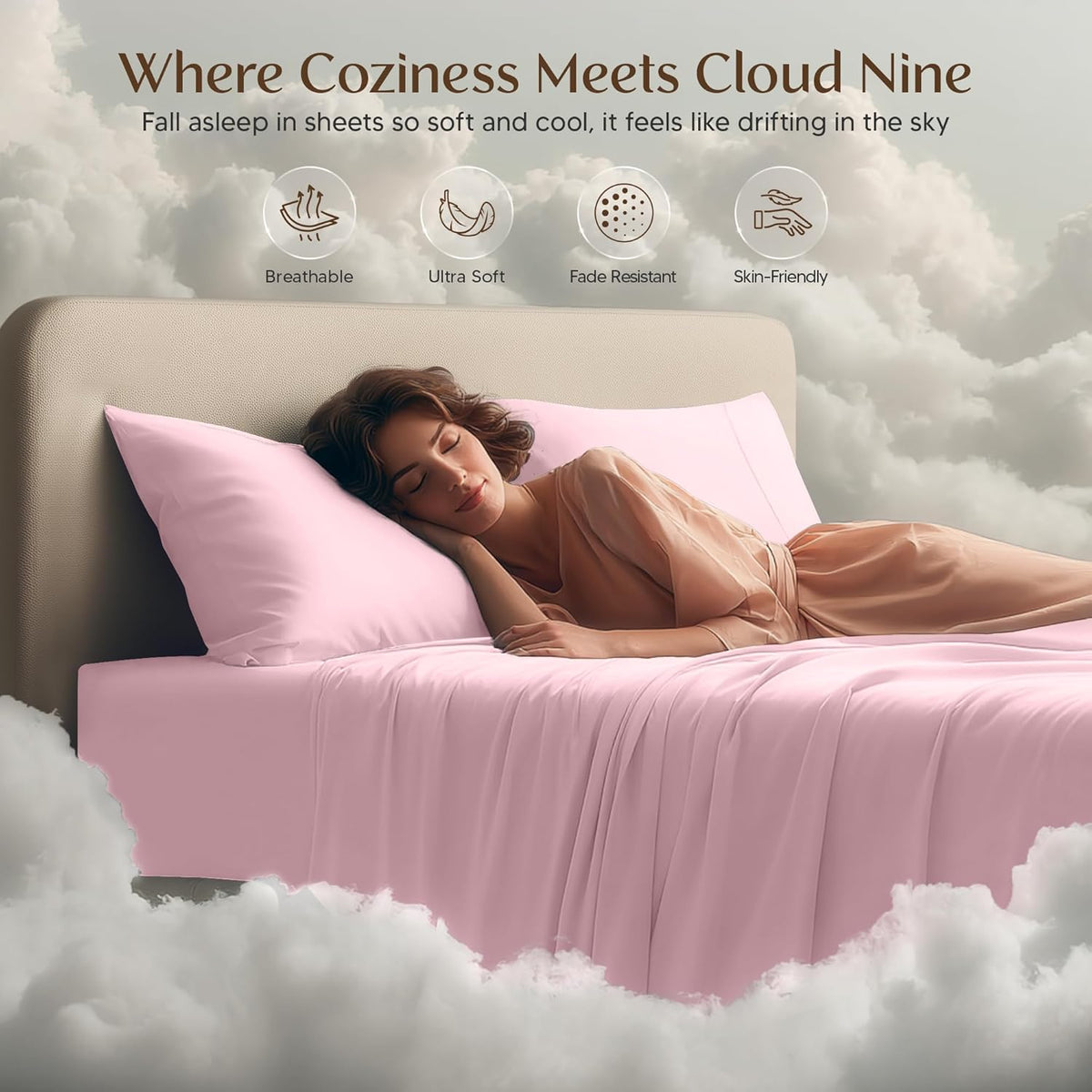 Utopia Bedding California King Sheet Set - Soft, Breathable Microfiber, 4-Piece in Crystal Pink