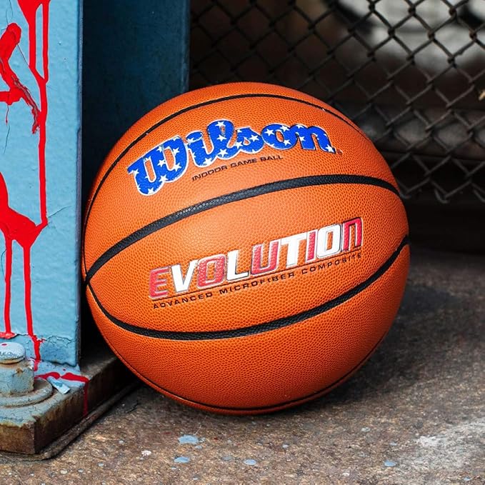 WILSON Evolution Indoor Game Basketballs - Size 5, Size 6 and Size 7