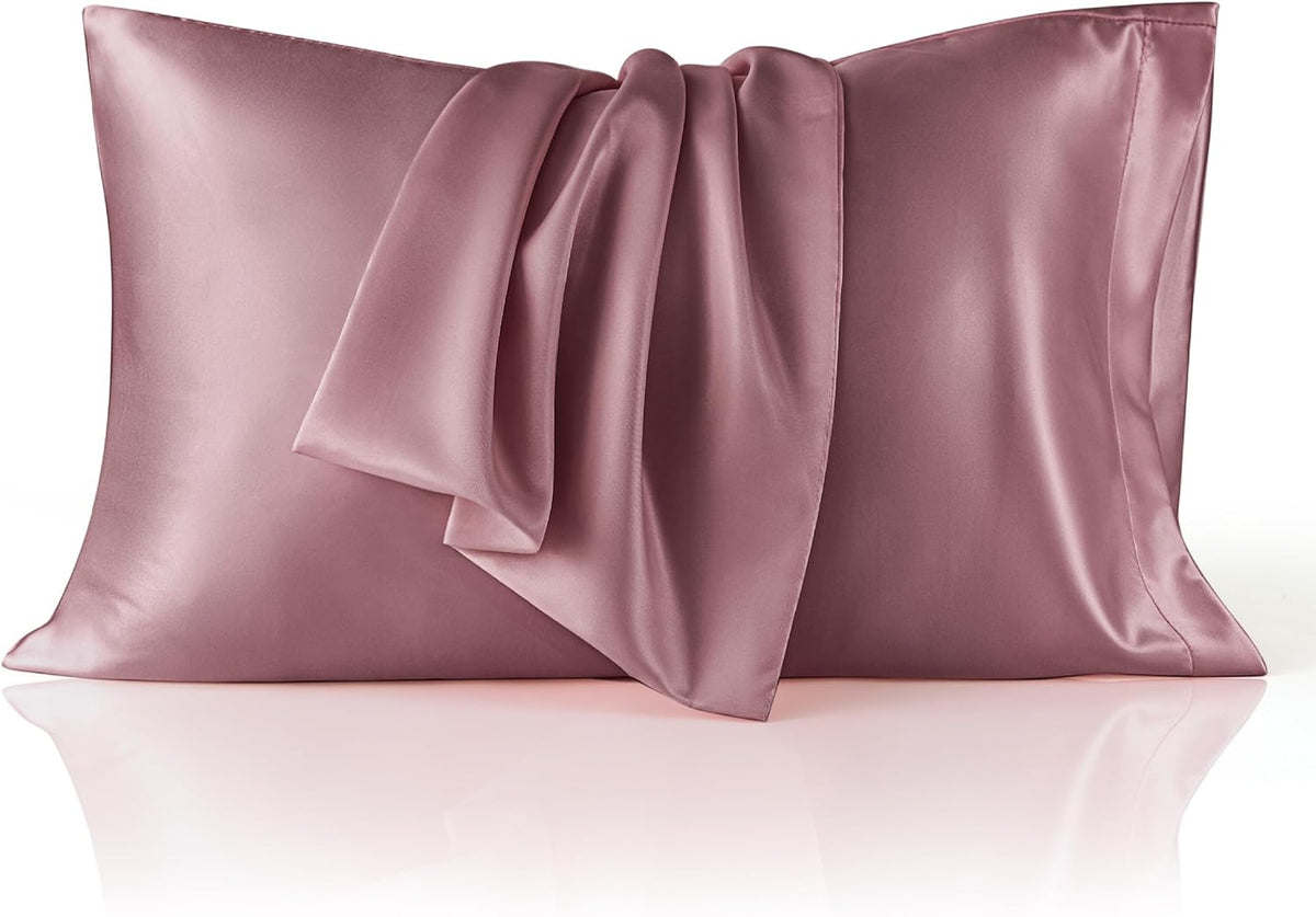 Bedsure King Size Satin Pillowcase Set - Nostalgia Rose Silky Cases for Hair & Skin | 20x36 Inches, 2-Pack