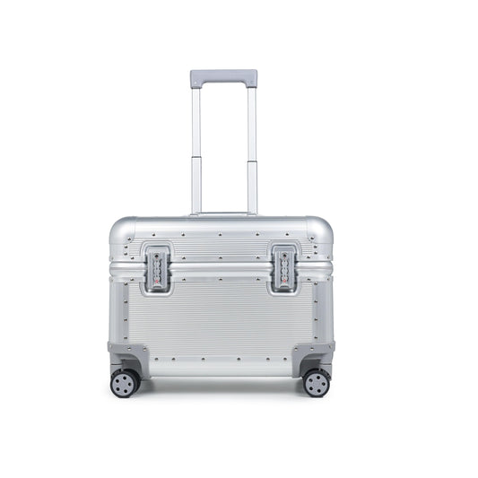 Perle Path All Aluminum Rolling Camera Case, Pilot case, Camera roller bag, Carry on, Hard Shell Photography Equipment suitcase with 4 Wheels and Telescopic Handle (Siver （only luggage)