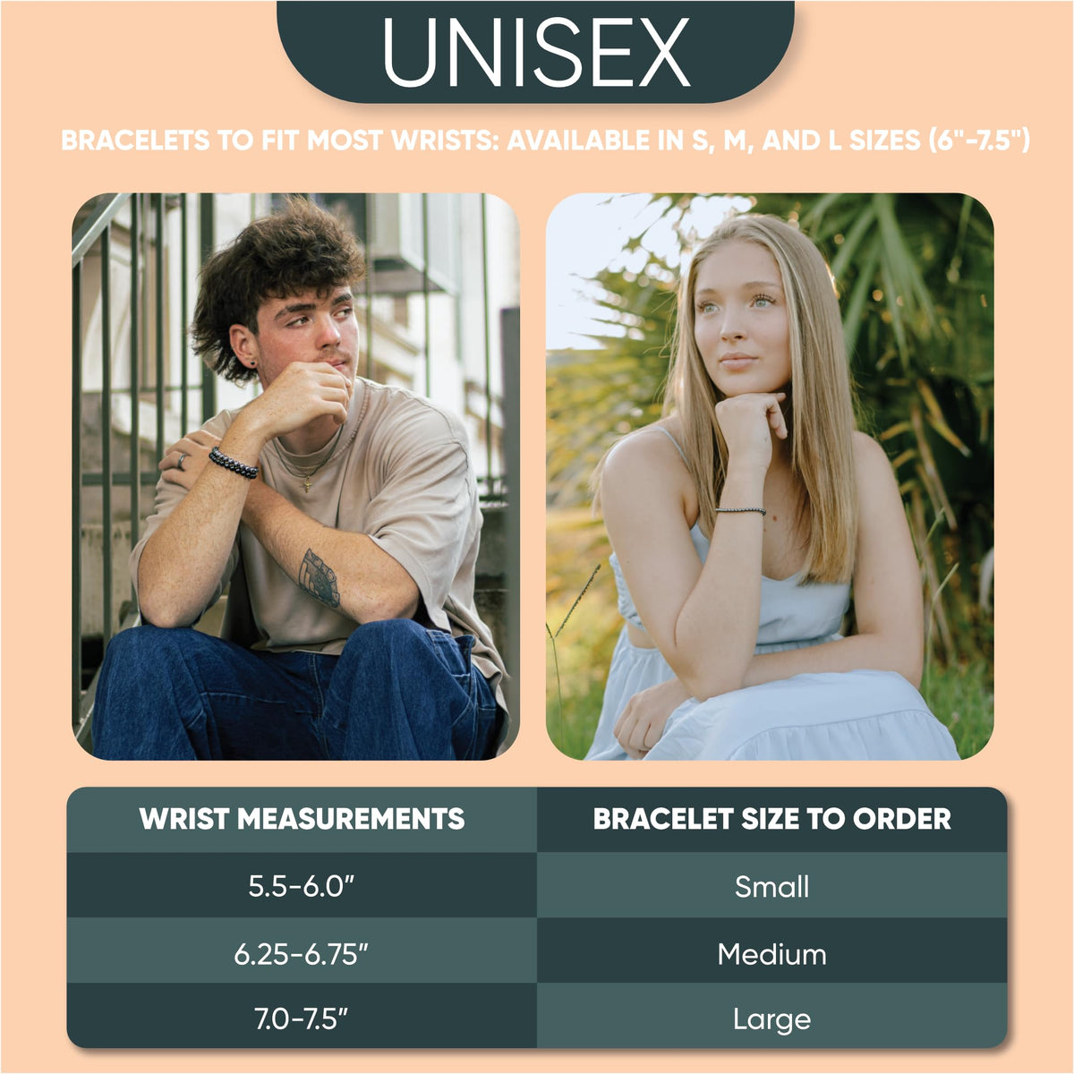 Cherry Tree Collection - Small, Medium, Large Sizes - Gemstone Beaded Bracelets For Women and Men - 4mm Round Beads (Protection Set - Small)