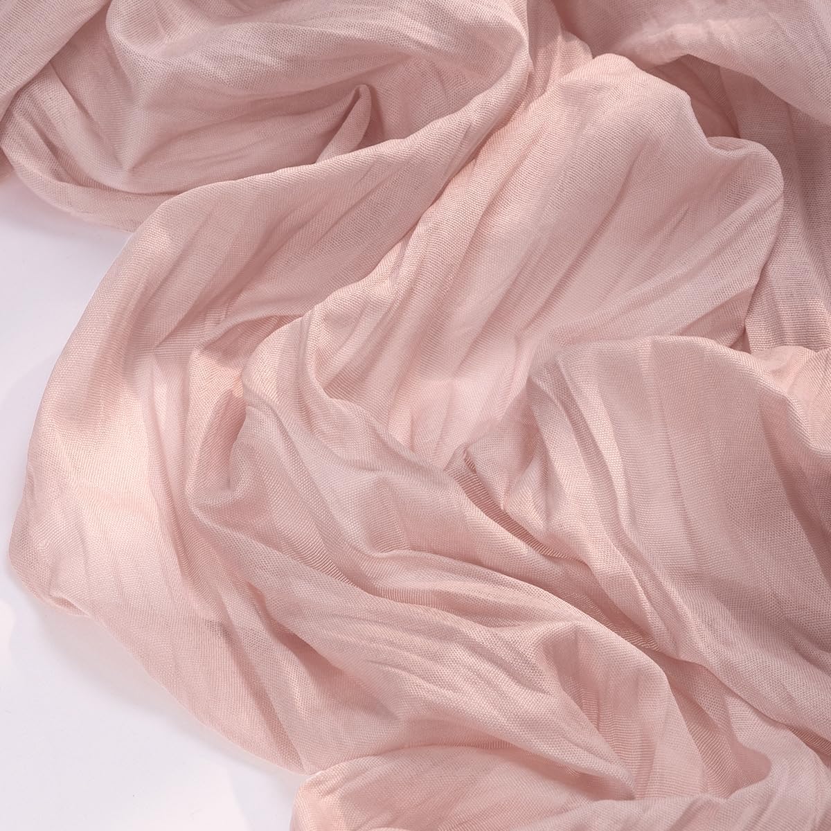 Socomi 6-Piece Pink Cheesecloth Table Runner Set - Rustic Boho 120-Inch for Weddings & Events