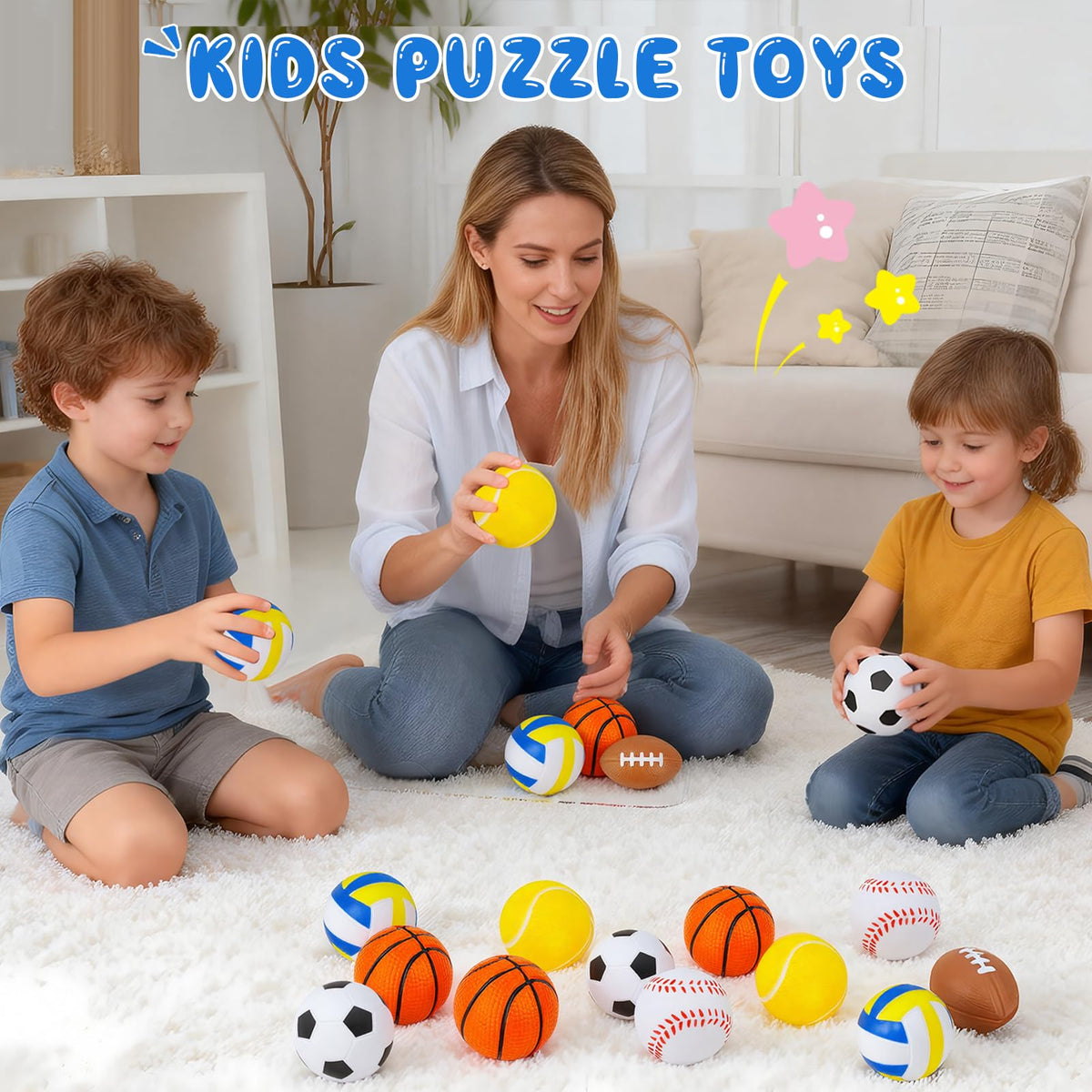 Tiaxidex 24 PCS Stress Balls, Sports Party Favors, Mini Sports Balls, Mini Foam Fidget Toys for Stress Anxiety Relief, Goodie Bag Stuffers, Office Classroom Stress Relief Gifts, Classroom Prizes