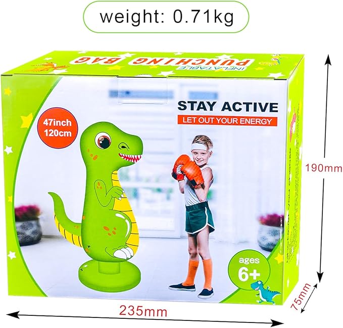 Punching Bag for Kids, Free Standing Boxing Bag for Bounce Back Focus Punching Bag for Practicing Karate, Taekwondo, De-Stress Boxing Bag for Kids.