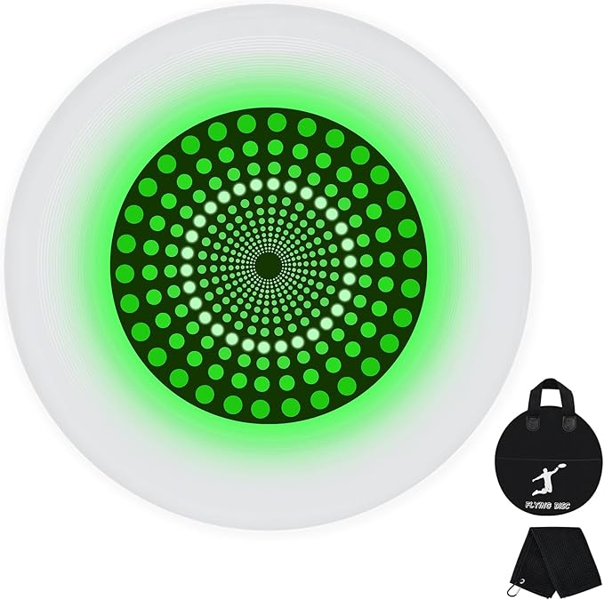 49LEDs Flying Disc with 16 Million Color RGB, 3 Modes+Rechargeable+Waterproof+175g, Cool Sports and Outdoors for Parks/Camping/Beach/Backyards,Easter & Birthday Gifts for Teens/Kids/Adults
