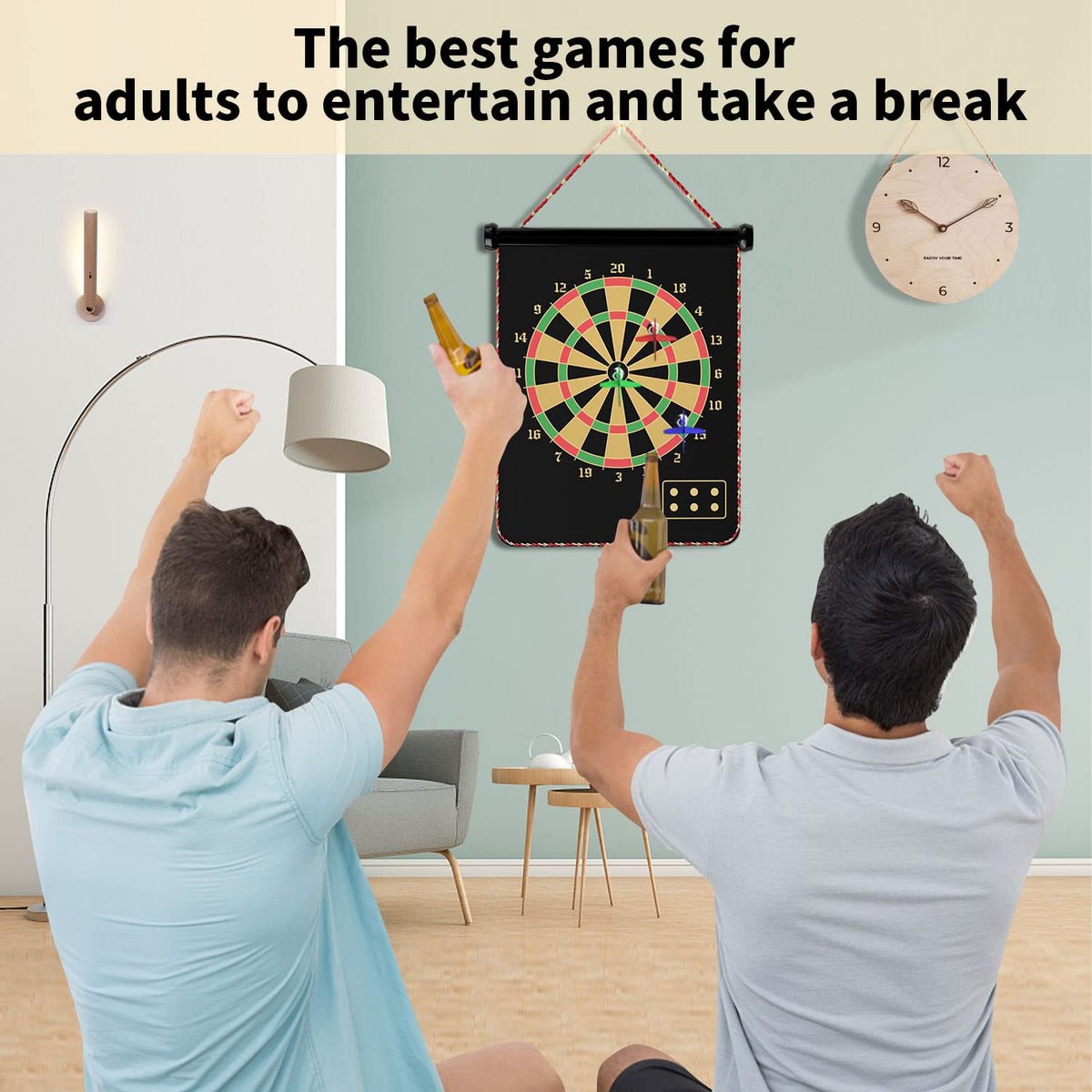 Mixi Magnetic Dart Board Outdoor Game for Kids with 12 Darts, Best Toys Gifts for Teenage Boys Girls Age 5 6 7 8 9 10 11 12 13 14 15 16 Years