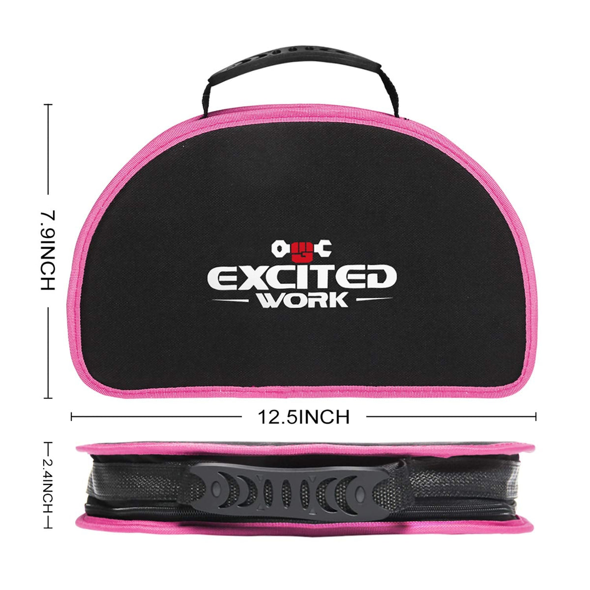 EXCITED WORK 89 Piece Pink Tool kit, Ladies Hand Tool Set with Easy Carrying Round Pouch Household Tool Kit Perfect for DIY, Home Maintenance and Dorm Repair