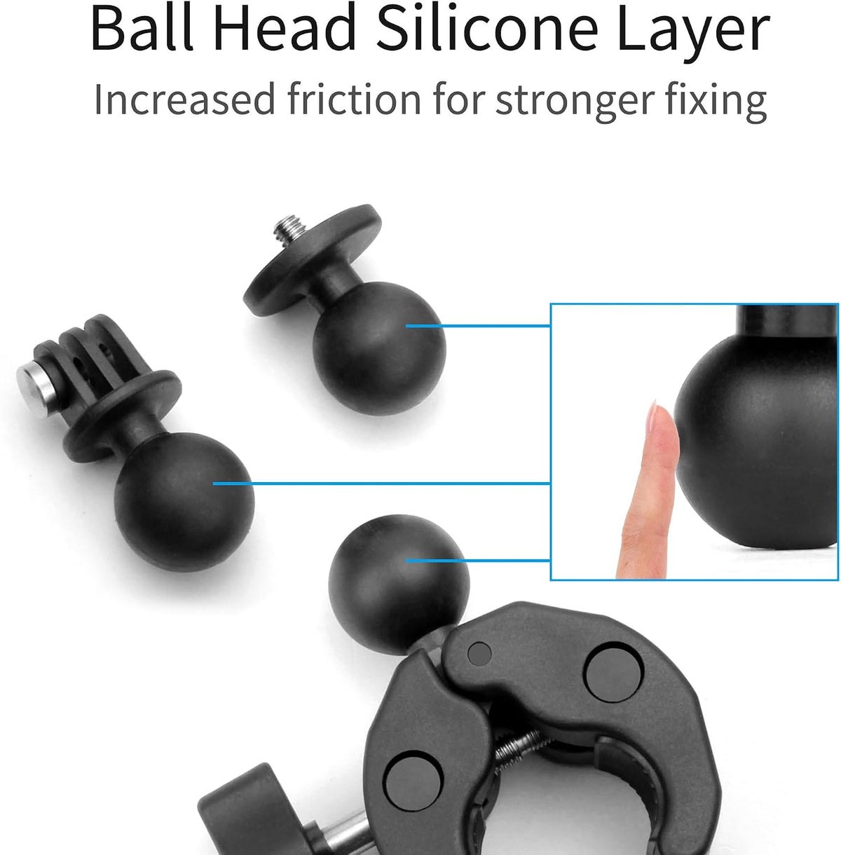 SOONSUN 360 13 12 11 10 9, Insta360, Super Clamp Mount with Dual Ball Heads & Phone Holder, Heavy-Duty Camera Clamp
