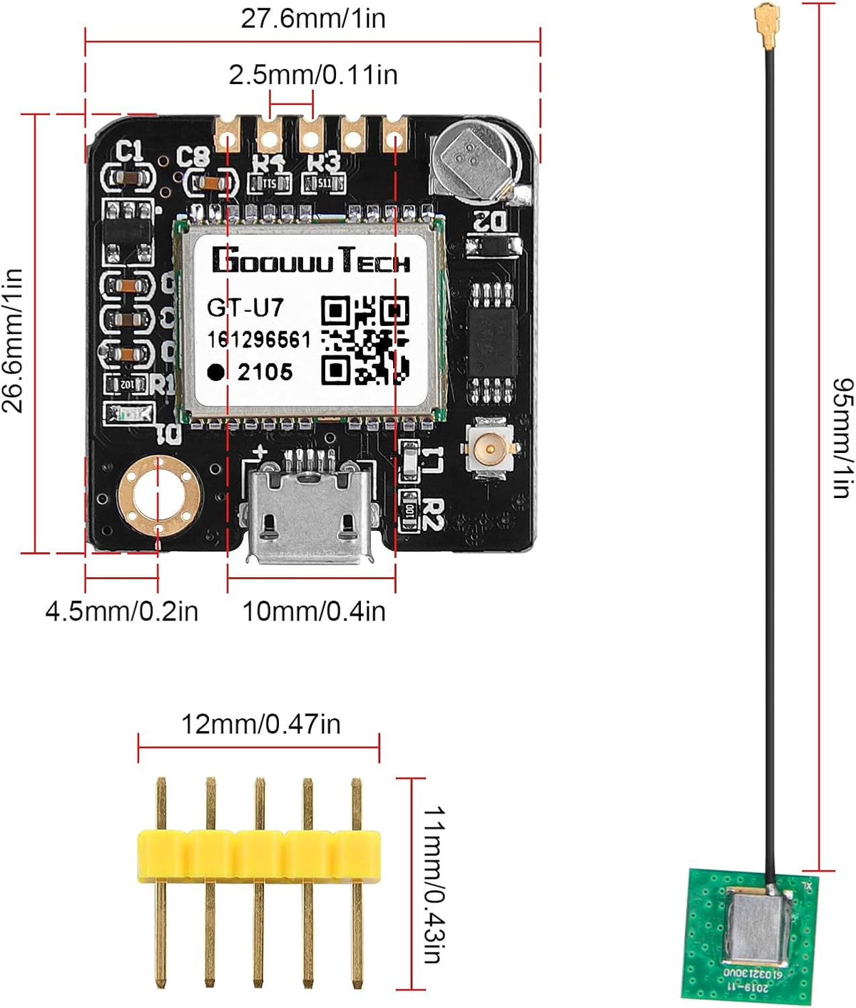 Deegoo-FPV GT-U7 NEO-6M 51 STM32 R3 GPS Module Navigation Satellite Positioning Arduino GPS Receiver Compatible