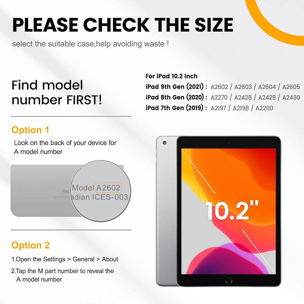 timecity 9th/ 8th/ 7th 10.2 inch Case for iPad Generation - Heavy Duty Protective Cover with Screen Protector, Rotating