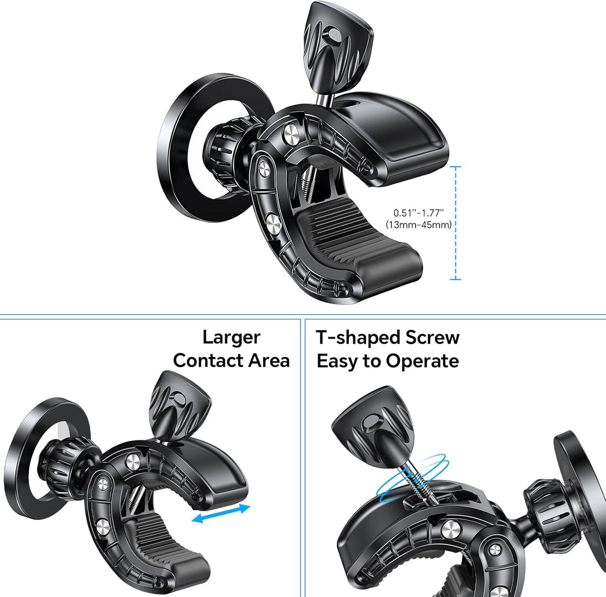 Coolpow 17 16 15 14 Gym Magnetic Phone Holder Mount for MagSafeStrong Magnets Stroller Phone Holder Adjustable Stand