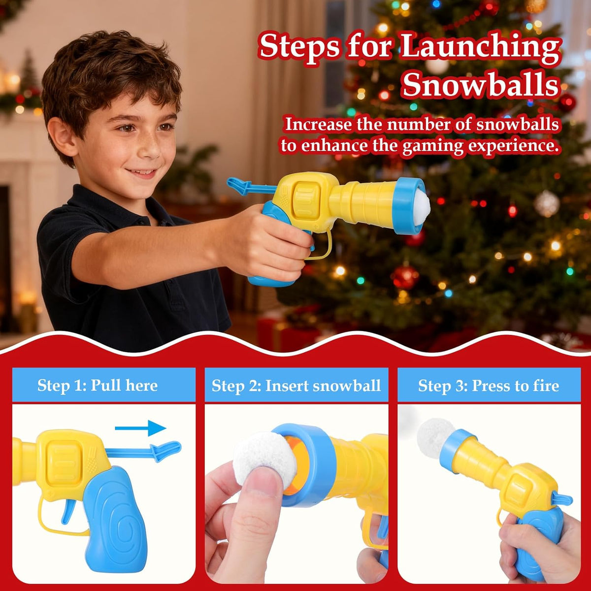 Vodolo Fake Snow Balls - 100 PCS Indoor Snowball Fight Set with Launcher & Snow Bag | Winter Fun