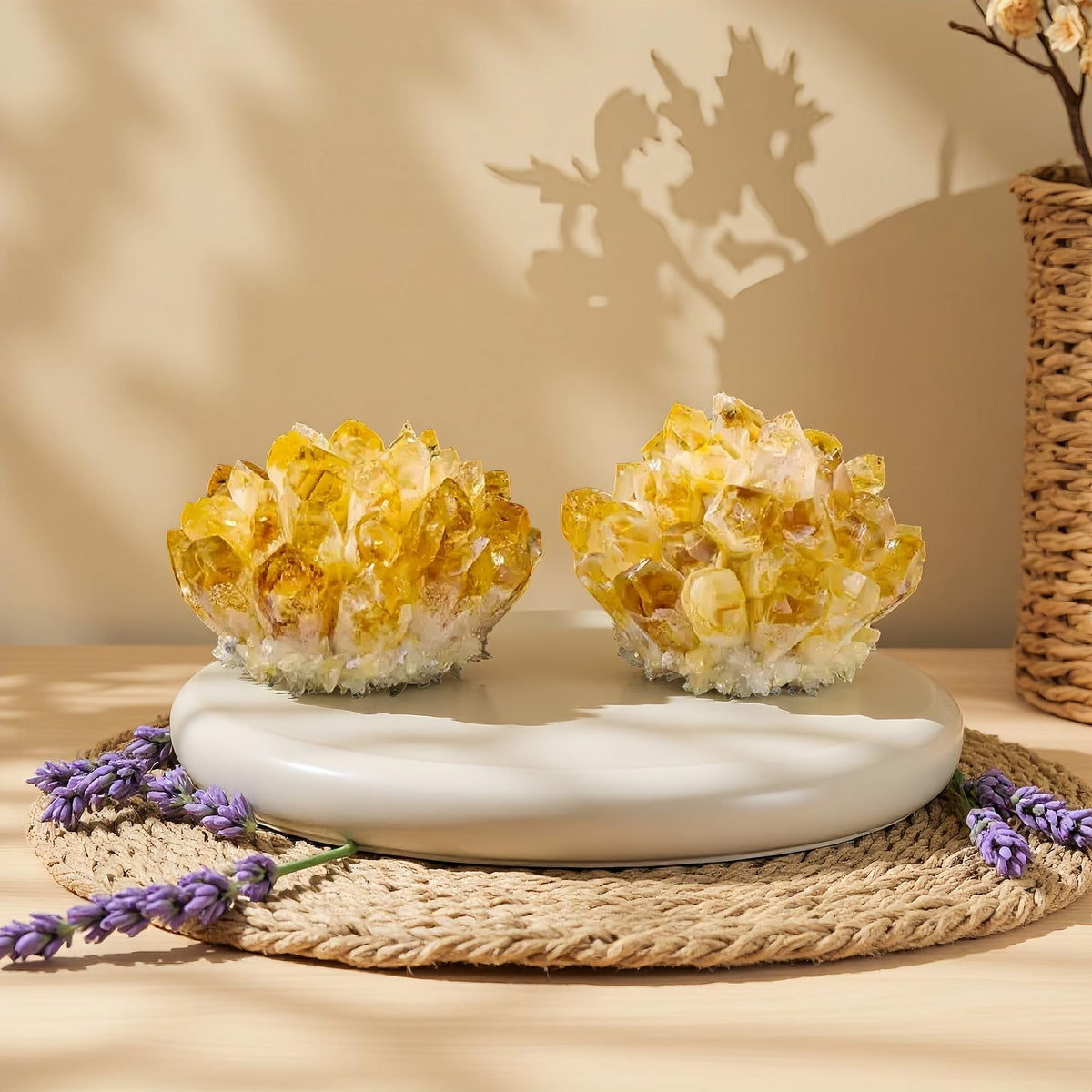 Citrine Crystal Cluster Large Quartz Crystal Formation- Large Yellow Crystal for Positive Energy Authentic Citrine Stone - Citrine Stone Crystal Clusters for Healing