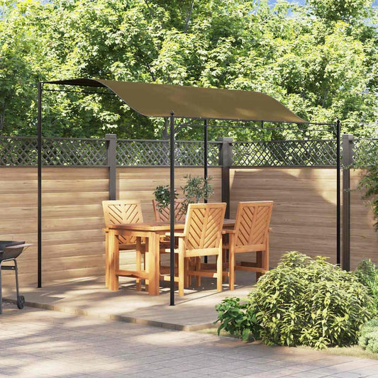 Gazebo Set of 2 Taupe Steel and Polyester, Large Rectangular Outdoor Canopy for Patio, Garden, UV Resistant, Easy Assembly Lawn Structures