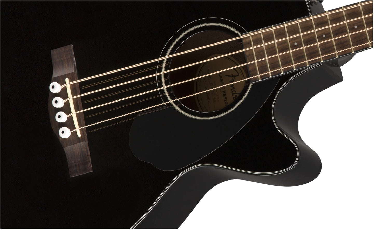 Fender Acoustic Bass Guitar 4-String with Fishman Bass Acoustic Guitar Pickup with Tuner and Equalizer, Classic Design with Rounded Walnut Fingerboard, Mahogany Construction, Spruce Top