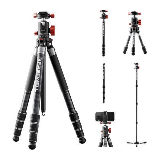 The Real Multi-Tripod 5-in-1- Carbon Fiber Design for Cameras & Smartphones, Tripod, Monopod, Trekking Pole, Desktop Mode – Up to 20kg Payload