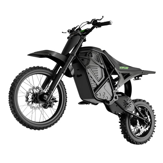 VIPCOO H3 Electric Dirt Bike for Teens and Adults, 3500W Electric Motorcycle, Up to 40MPH / 45° Slope / 45 Miles Range, 14"/12" Fat Tire E Dirt Bike with Nitrogen Suspension Fit Age 13+