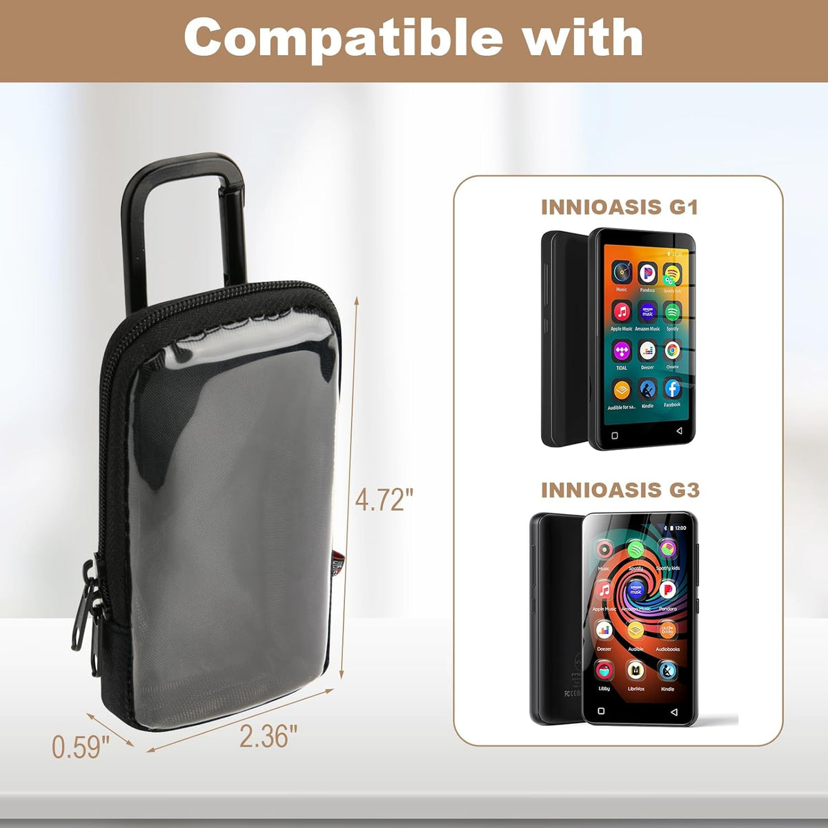 TXEsign MP3 G1 G3 MP3 Player Case Compatible with INNIOASIS and INNIOASIS Player, Travel Carrying Bag Organizer Pouch