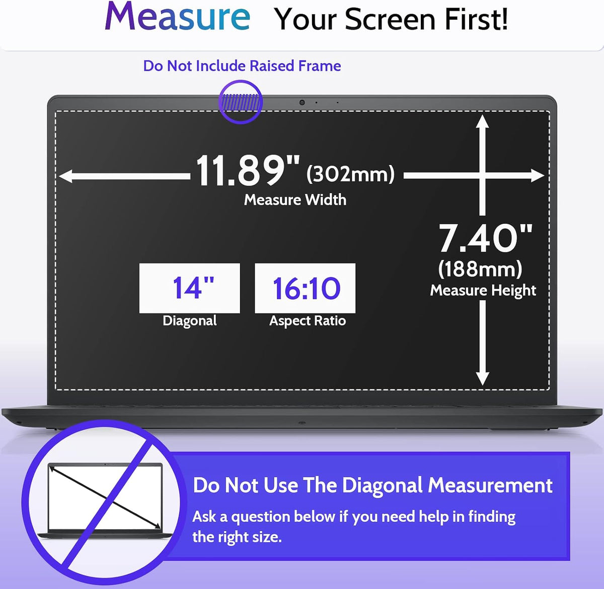 3 14 Inch Laptop-16:10 14" Pcs Anti Blue Light Screen Protector Compatible With Lenovo Hp Dell Acer Asus Samsung etc