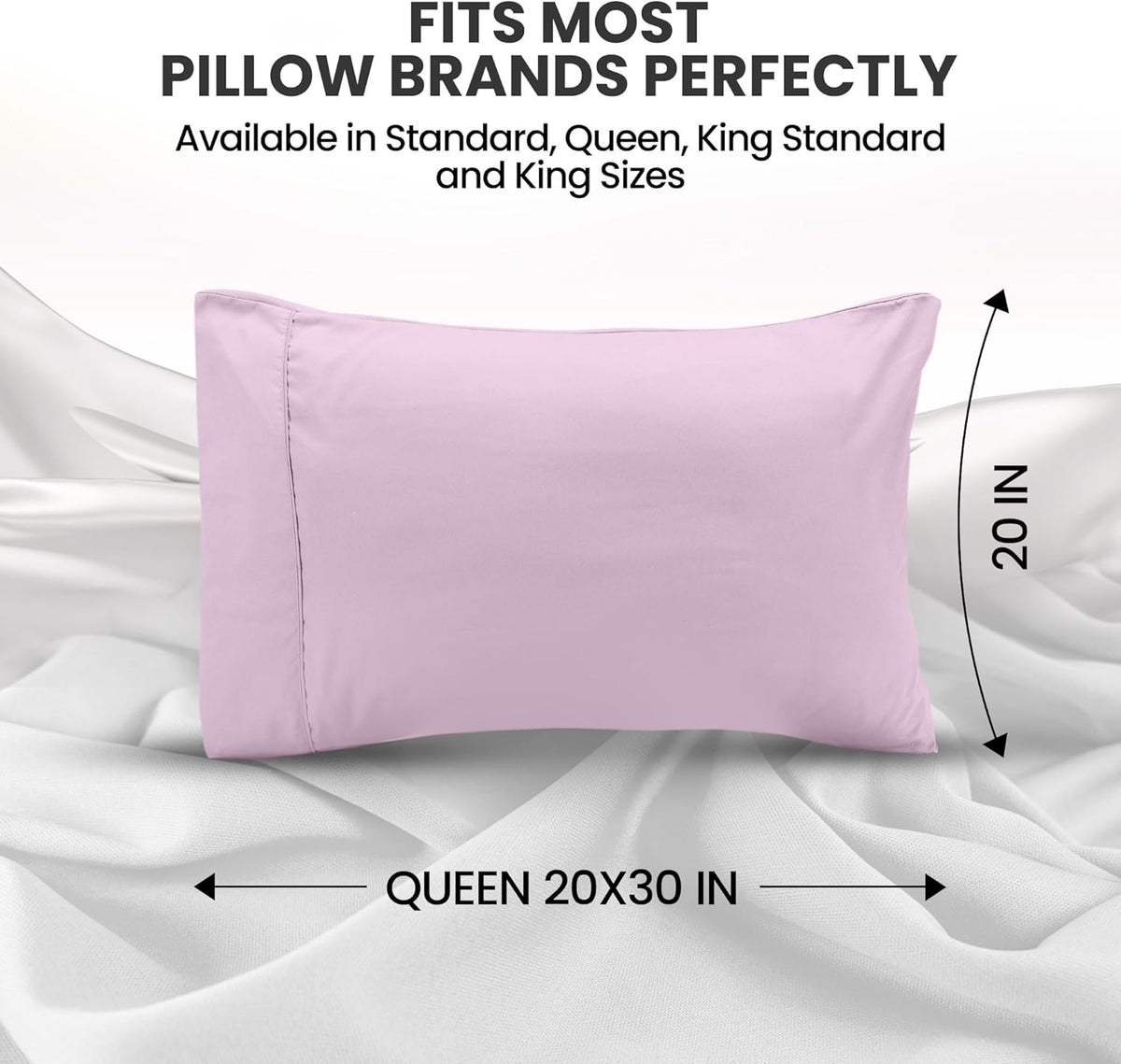 Utopia Bedding Queen Pillow Cases - Soft Brushed Microfiber - 2 Pack, Lavender, 20 x 30 Inches