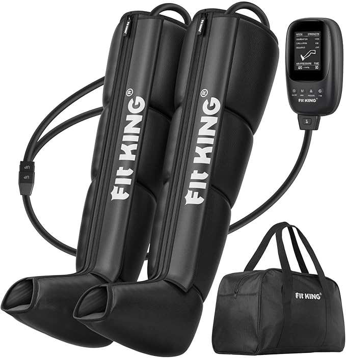 FIT KING Air Compression Recovery System,Dynamic Pressure for Circulation Improvement and Fast Recovery,Sequential Massage Boots for Athletes (Large)