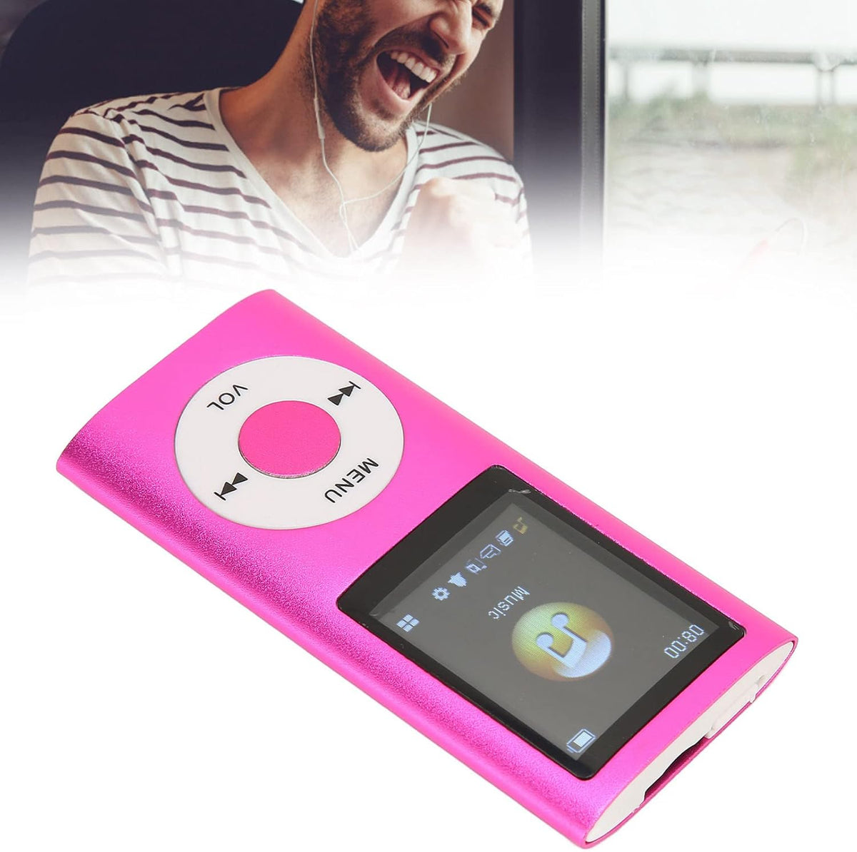 SUNGOOYUE MP3 64GB, 1.8 inch Player Support Memory Card Up to Mini Portable Lossless Sound HD Screen Music Player