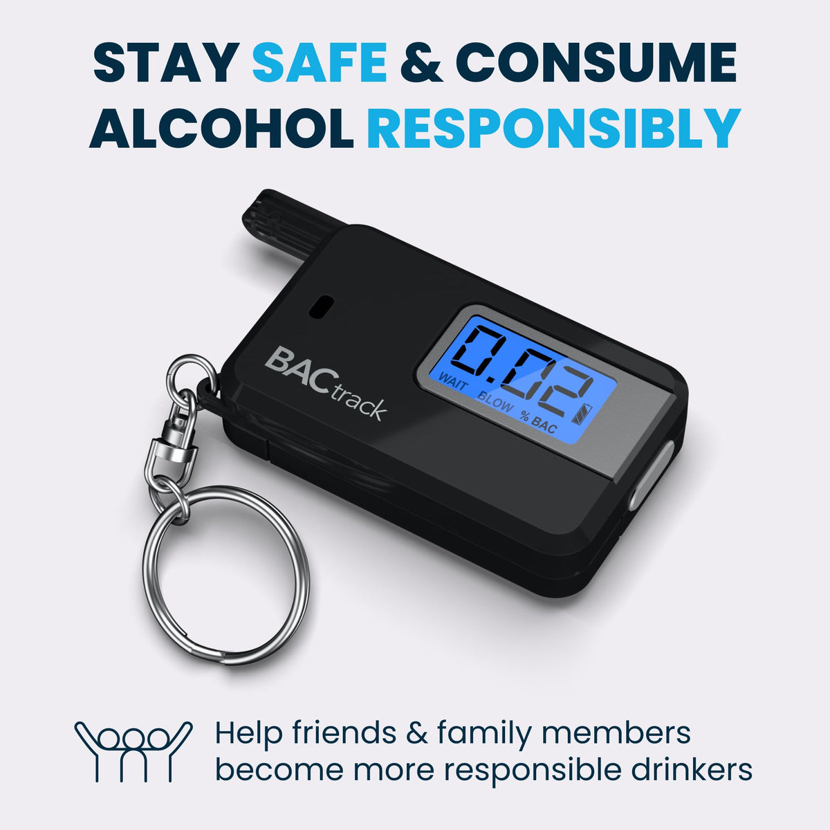 BACtrack Go Keychain Breathalyzer (Black) | Ultra-Portable Pocket Keyring Alcohol Tester for Personal Use