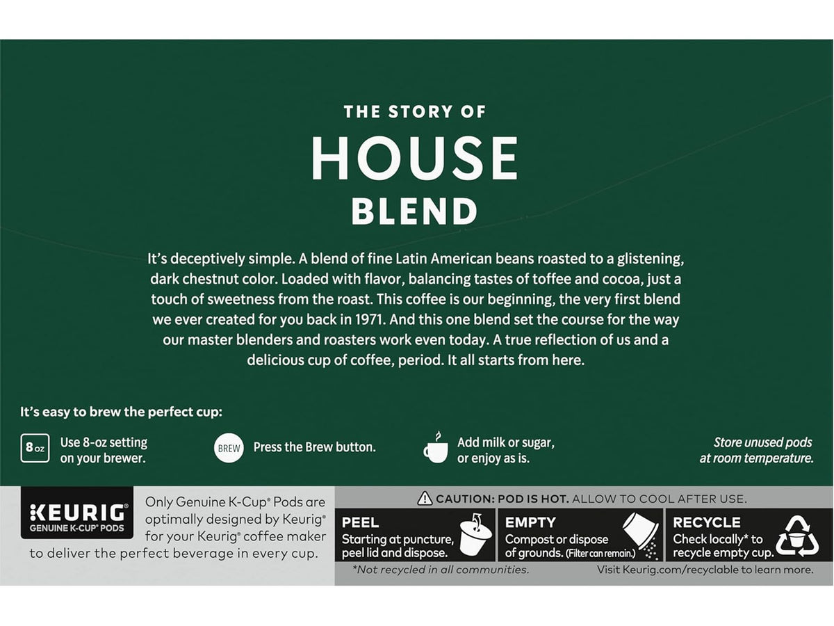 Starbucks House Blend K-Cup Pods - Rich Flavor for Keurig Brewers | 160 Count