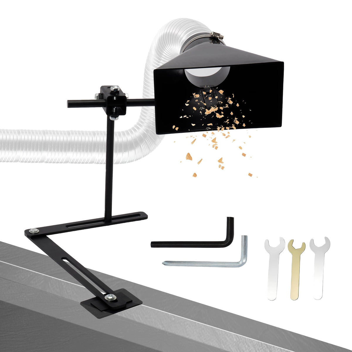 Woodturning Dust Hood, Lathe Dust Collection with Adjustable Stand for Effective Dust Extraction Collection, Wood Lathe Accessory, Woodworking Tools for Reduce the Amount of Dust in Air/Floor