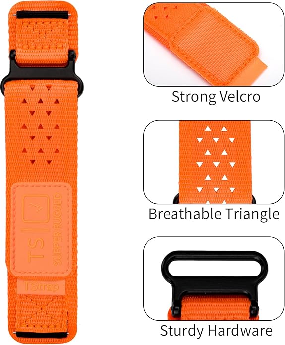 TStrap Nylon Sport Watch Band - Black Quick Release Watch Straps for Men Women - Athletic Military Smart Watch Bracelet Replacement - Correa para Reloj Hombre - 18mm 20mm 22mm