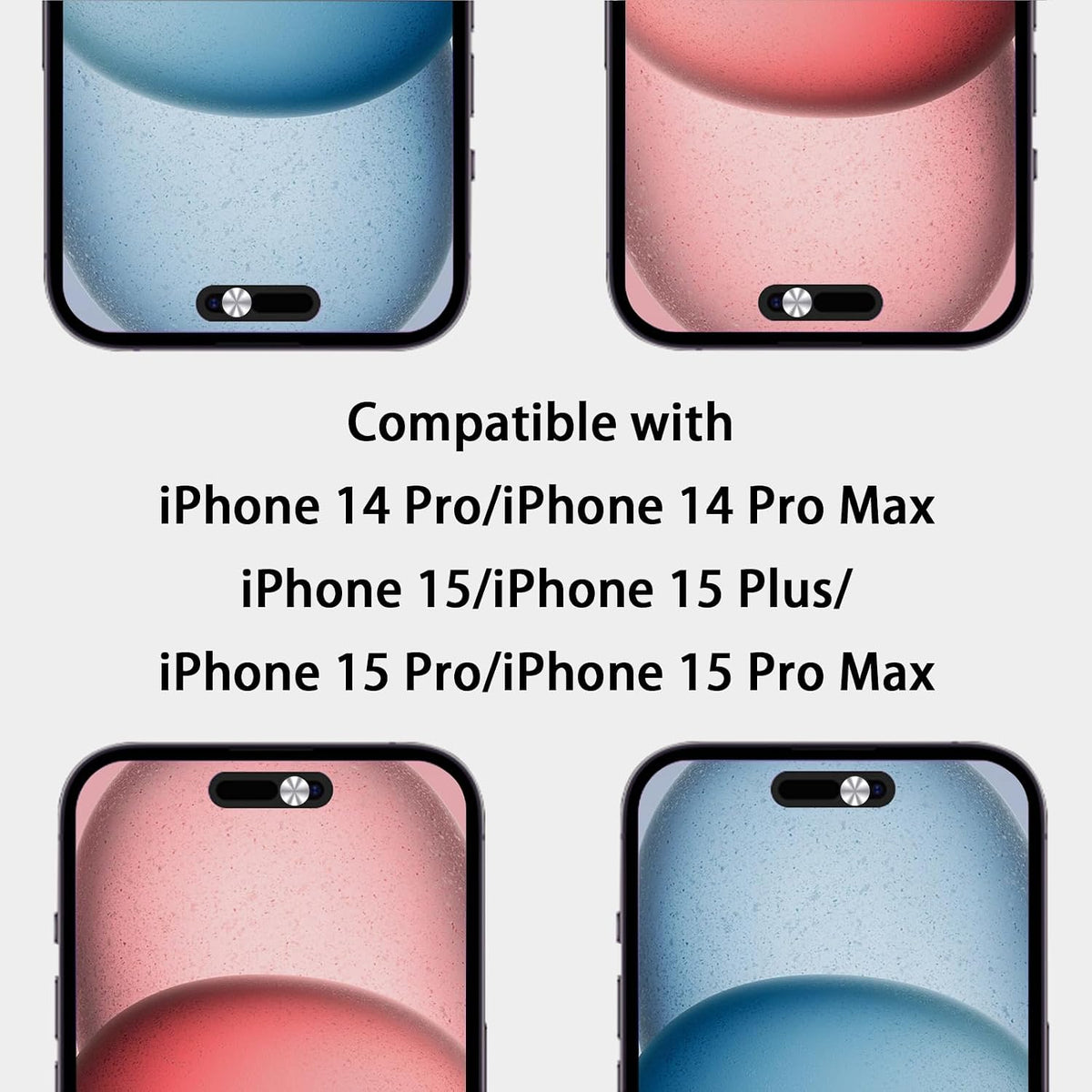 EYSOFT 15/15 Plus/15 Pro/15 Max/14 Pro/14 2 Pack-Silver Webcam Cover,Front Camera Cover Compatible for iPhone Pro Pro
