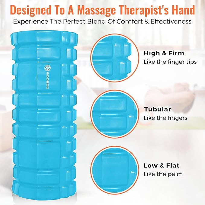 Deep Tissue Foam Roller - High-Density Muscle Massage Roller for Recovery, Pain Relief, Trigger Point, and Myofascial Release - Ideal for Athletes, Gym, and Physical Therapy - 13" x 5"