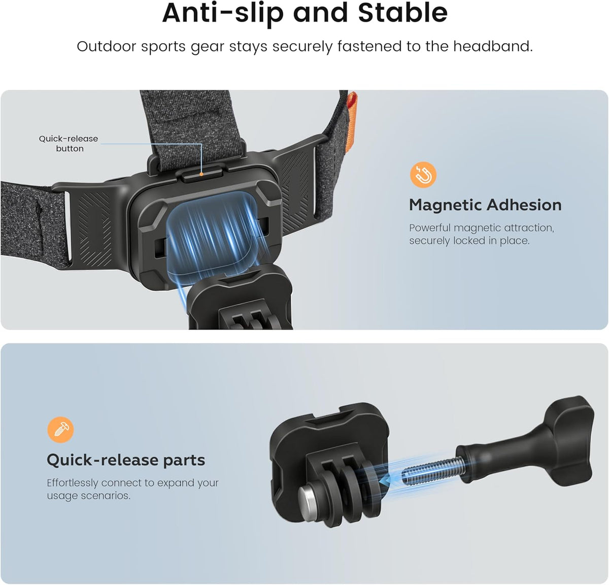 STARTRC PHOTO 6, Magnetic Camera Head Mount for DJI, Quick Release Head Mount for DJI Action Anti-Slip Stable